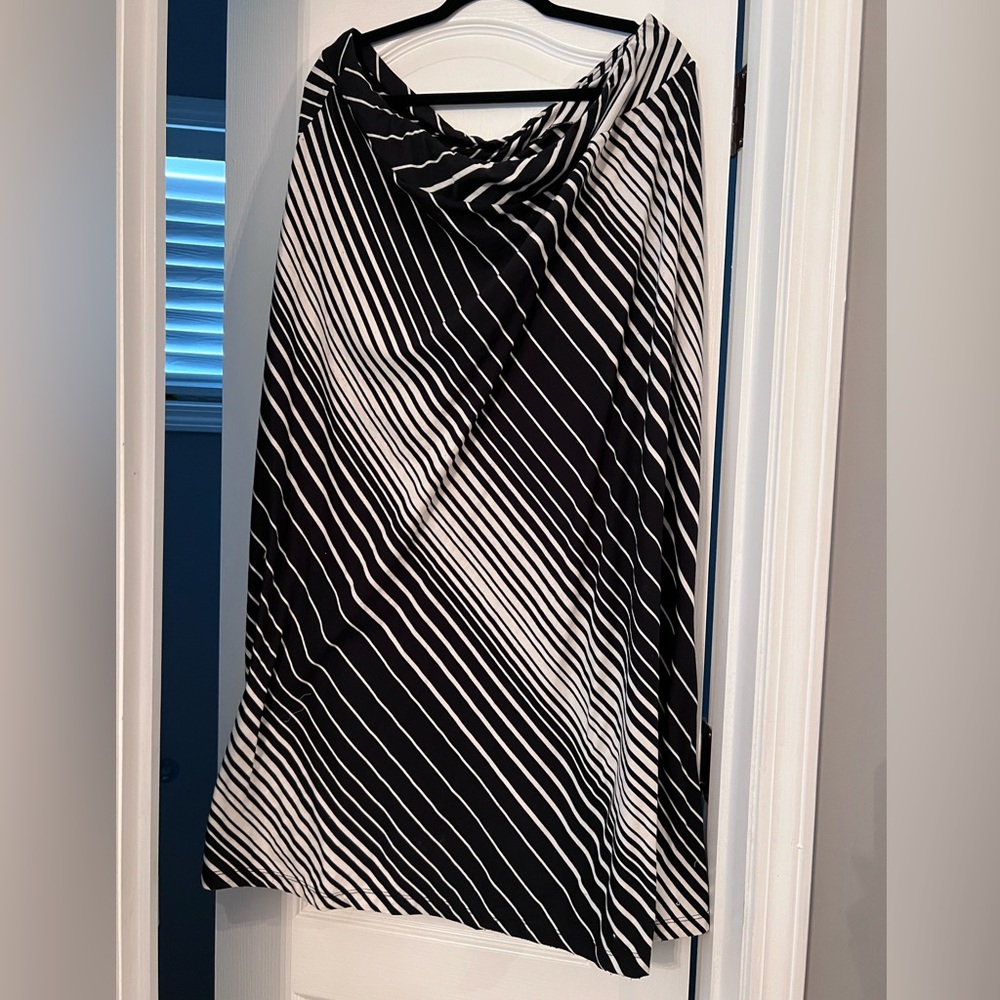 Black and white striped skirt